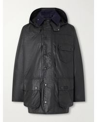Barbour - A.P.C. Logo-Embroidered Moleskin-Trimmed Woven Waxed-Cotton Jacket - Lyst