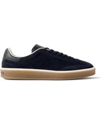 Loro Piana - Tennis Walk Leather-trimmed Suede Sneakers - Lyst