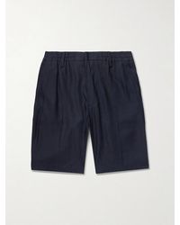 NN07 - Billie 1808 Straight-Leg Lenzing Ecovero And Linen-Blend Shorts - Lyst