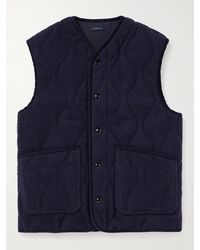 Drake's - Quilted Brushed-wool Gilet - Lyst