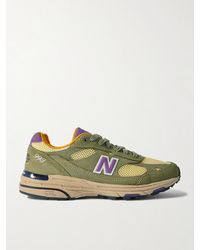 New Balance - 993 Leather-Trimmed Mesh And Suede Sneakers - Lyst