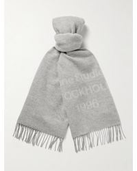 Acne Studios - Venus 1996 Logo-Print Fringed Wool Scarf - Lyst