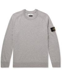 Stone Island - Logo-Appliquéd Virgin Wool Sweater - Lyst