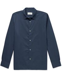 Officine Generale - Garment-Dyed Cotton-Poplin Shirt - Lyst