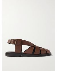 Manolo Blahnik - Zale Leather Fisherman Sandals - Lyst