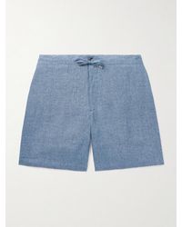 MR P. - Straight-leg Linen-chambray Drawstring Shorts - Lyst