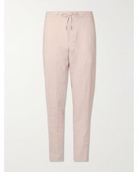 MR P. - James Straight-Leg Slub Linen Drawstring Trousers - Lyst