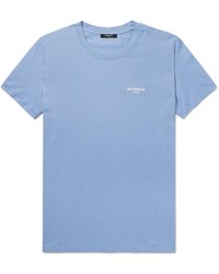 Balmain - Logo-flocked Cotton-jersey T-shirt - Lyst