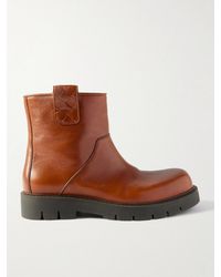 Bottega Veneta - Haddock Intrecciato-Detailed Leather Boots - Lyst