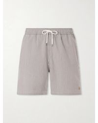 Polo Ralph Lauren - Traveler Striped Straight-leg Mid-length Cotton-blend Seersucker Swim Shorts - Lyst