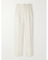 Kaptain Sunshine - Tapered Cotton And Linen-blend Trousers - Lyst