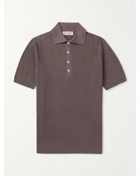 Brunello Cucinelli - Ribbed Cotton Polo Shirt - Lyst