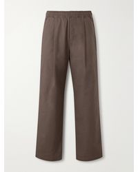 Folk - Straight-leg Pleated Cotton-blend Ripstop Trousers - Lyst