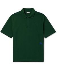 Burberry - Logo-embroidered Cotton-piqué Polo Shirt - Lyst