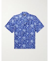 Vilebrequin - Charli Camp-Collar Printed Silk-Twill Shirt - Lyst