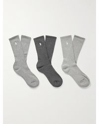 Polo Ralph Lauren - Set aus drei Paar Socken aus einer gerippten Baumwollmischung mit Logostickerei - Lyst