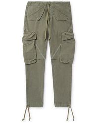 Greg Lauren - Tapered Cotton-canvas Drawstring Cargo Trousers - Lyst