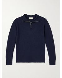 John Smedley - Ryker Ribbed Recycled-Cashmere And Wool-Blend Half-Zip Sweater - Lyst