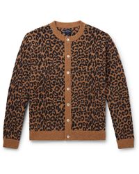 Noah - Leopard-jacquard Wool Cardigan - Lyst