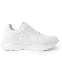 Alexander McQueen - Sprint Runner Exaggerated-Sole Logo-embossed Leather Sneakers - Lyst