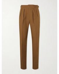 Rubinacci - Manny Straight-Leg Pleated Linen Trousers - Lyst