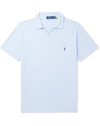 Polo Ralph Lauren - Logo-embroidered Cotton And Linen-blend Jersey Polo Shirt - Lyst