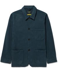 Portuguese Flannel - Stretch-Cotton Twill Utility Overshirt - Lyst
