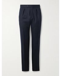 Slowear - Incotex Tapered Pleated Virgin Wool-Twill Trousers - Lyst