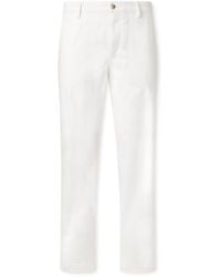 Canali - Straight-Leg Cotton-Blend Twill Trousers - Lyst