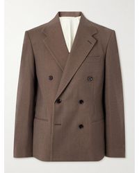 Lemaire - Double-breasted Wool And Cotton-blend Blazer - Lyst