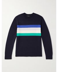 Theory - Kenny Striped Merino Wool-blend Sweater - Lyst