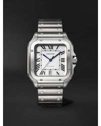 Cartier - Santos Large Automatic 39.8mm Interchangeable Stainless Steel And Leather Watch - Lyst