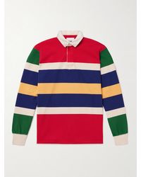 Drake's - Striped Cotton-Jersey Polo Shirt - Lyst