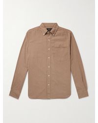 Beams Plus - Button-Down Collar Gingham Cotton And Linen-Blend Shirt - Lyst