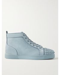 Christian Louboutin - Lou Spikes Orlato Suede High-top Sneakers - Lyst