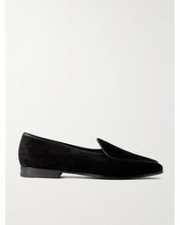Morjas - The Belgian Leather-trimmed Suede Loafers - Lyst