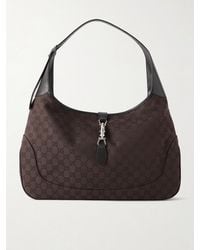 Gucci - Jackie 1961 Gg Supreme-Jacquard Leather-Trimmed Canvas Tote Bag - Lyst
