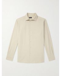 ZEGNA - Spread-collar Mulberry Silk Shirt - Lyst