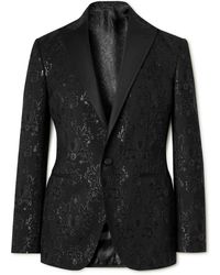 Etro - Silk-trimmed Paisley-jacquard Wool-blend Tuxedo Jacket - Lyst