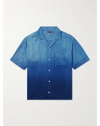 Blue Blue Japan - Camp-collar Indigo-dyed Woven Shirt - Lyst