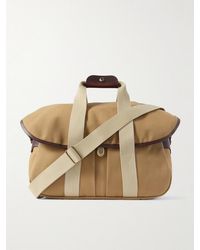 Bleu De Chauffe - Musette Business Leather And Webbing-trimmed Canvas Weekend Bag - Lyst