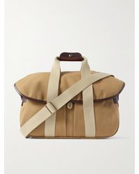Bleu De Chauffe - Musette Business Weekender aus Canvas mit Lederbesatz und Webband - Lyst