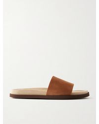 Brunello Cucinelli - Suede Slides - Lyst