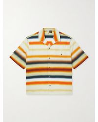 Loewe - Paula's Ibiza Convertible-Collar Logo-Embroidered Striped Cotton-Poplin Shirt - Lyst