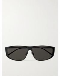 Saint Laurent - Luna Rectangular-frame Metal Sunglasses - Lyst