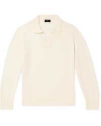 Theory - Briody Open-collar Merino Wool-blend Polo Shirt - Lyst