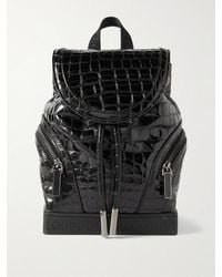 Christian Louboutin - Explorafunk Small Croc-Effect Patent-Leather Backpack - Lyst