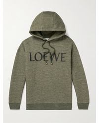 Loewe - Felpa in jersey di cotone con cappuccio e logo - Lyst