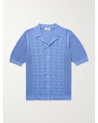 Piacenza 1733 - Slim-Fit Camp-Collar Pointelle-Knit Cotton Shirt - Lyst