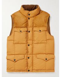 RRL - Jacobson Suede-trimmed Nylon Gilet - Lyst